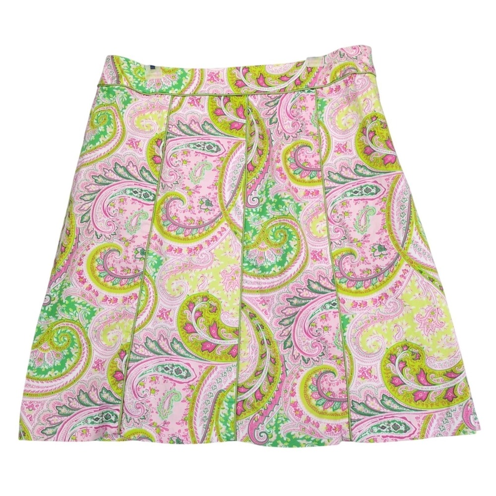 Vintage Y2K Chadwick's Pink Paisley A-Line Knee Length Skirt Sz 16 36x23" Pastel